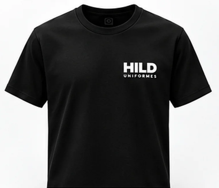Mockup ilustrativo de camiseta personalizada preta